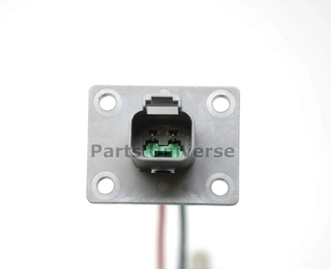 Front view of DT 2-Pin Flange Pigtail Kit with 14AWG Pure Copper GPT Wires Made in USA, OEM quality flange and connectors