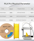 PLA Plus 1.75mm Filament For 3D Printing, 1kg Yellow Cardboard Spool, High Strength And Toughness, Low Shrinkage, Strong Layer Adhesion
