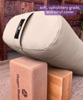 EZ Clean Standard Yoga Bolster Taupe Firm and Supportive Handmade in USA with Durable Eco Vinyl That Wipes Down and Sanitizes