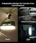 Movable Area Light For Camping And Emergencies Rechargeable 3200mAh Lantern with IP65 waterproof design hanging in tent.