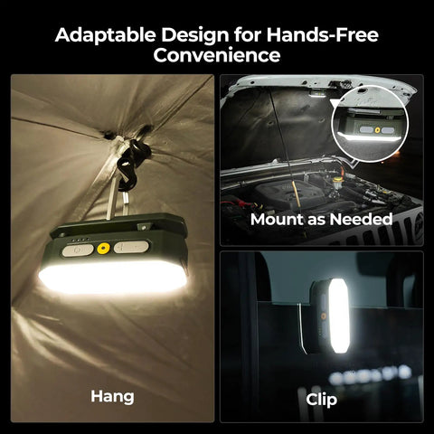 Movable Area Light For Camping And Emergencies Rechargeable 3200mAh Lantern with IP65 waterproof design hanging in tent.