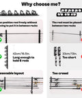 Comparison of wall and ceiling mount fishing rod rack with rubber band clamp, showing advantages in spacing and layout.