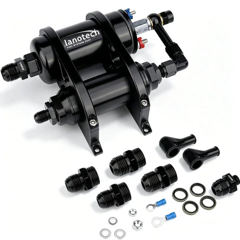 High Flow 380LPH External Inline Fuel Pump With Bracket Kit And AN8 Filter For Universal Performance Upgrade 12V Operation
