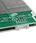 Close-up of 4S 100A LiFePO4 Battery BMS Balance Protection Circuit Board For 18650 Cells with connectors and markings.