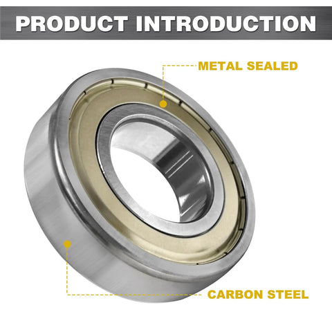 6206 ZZ Deep Groove Ball Bearing with Double Metal Seal, Chrome Steel, P5, 30x62x16mm for Industrial and Automotive Use