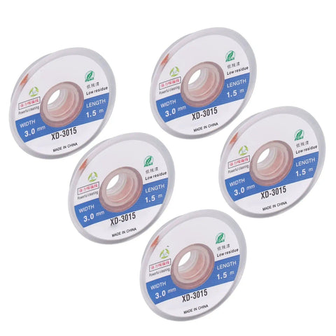 Image of 5 Pcs Desoldering Wick Solder Braid For PCB Repair And BGA Components Strong Solder Removal No Clean Copper Wire Set