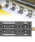 Dope Manual Sliding Table Linear Stage With Aluminum Alloy Rail And Base, Lightweight, Rustproof And Durable, High Precision Motion For CNC, Shop Or Lab Use, Easy Handwheel Drive, Solid Track For Accurate Positioning. Front view of manual sliding table linear stage with handwheel