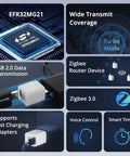 Zigbee USB Smart Outlet With Timer, 5-22V DC Input, USB 2.0 Fast Charging Port, Alexa And Google Home Compatible, Stable Zigbee Repeater features