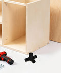 4-Way Plastic Shoe Rack Connectors, 16mm Inner Diameter, Black Replacement Pipe Joints for DIY cabinet assembly
