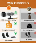 Comparison of Outdoor Ready 12 Foot Exterior Sliding Barn Door Hardware Kit, showing 450 lbs capacity and door stopper benefits.