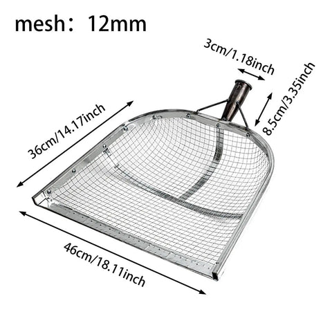 Heavy Duty Stainless Steel Sieve Shovel With Built In Filter Screen For Soil And Grains No Fuss All In One Multipurpose Dustpan Sifter shown