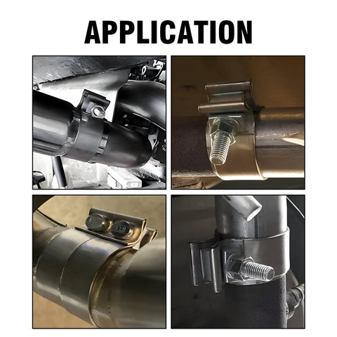 Two Pack Tough As Nails Stainless Steel Exhaust Band Clamps Sleeve For Butt Joint Pipes Fits 2.0 To 4.0 Inch Tubes in application