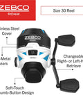 Roam Size 30 Spincast Fishing Reel With Pre Spooled 10 Pound Line Right Or Left Hand Retrieve Built To Last Beefy Stainless Front Cover