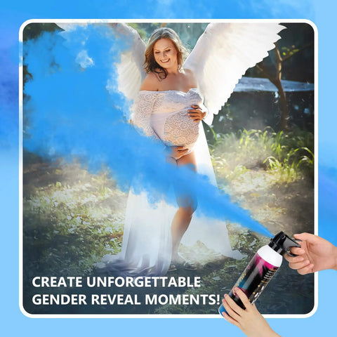 Totally Epic Gender Reveal Fire Extinguisher 2 Pack Straight Up Biodegradable Eco Friendly Party Confetti Sprayer For Baby Shower Decor Smooth Operator Color Blast with blue powder burst