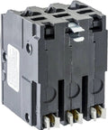 QO350CP Circuit Breaker Black 2-Pole With Plug-On Design, side view showing connection points and durable safety guard details