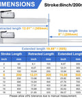 Diagram of 12V High Speed Linear Actuator With 8 Inch Stroke And 66 Lb Load specifications, showing retracted and extended lengths