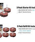 4 Inch Sanding Mop Kit With 3 Flap Wheels 80 120 240 Grits For Drill Shank Quarter Inch Woodworking And Metal Finishing Set
