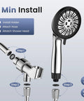 Installation steps for High Pressure Handheld Shower Head With Eight Modes Built In Filtered Water Softener Anti Clog Nozzles 60 Inch