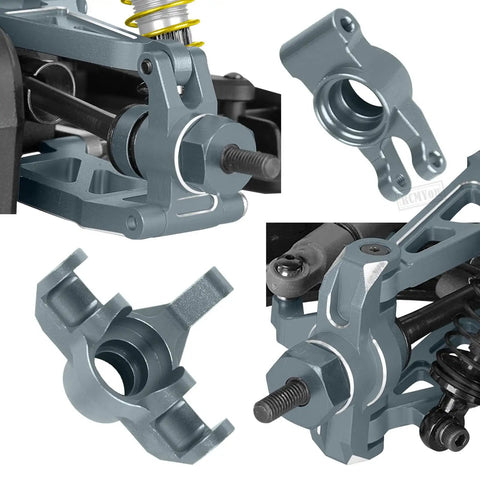 One Fourteenth Scale RC Titanium Upgrade Kit components with big bore shocks and suspension arms for models 14301-14304