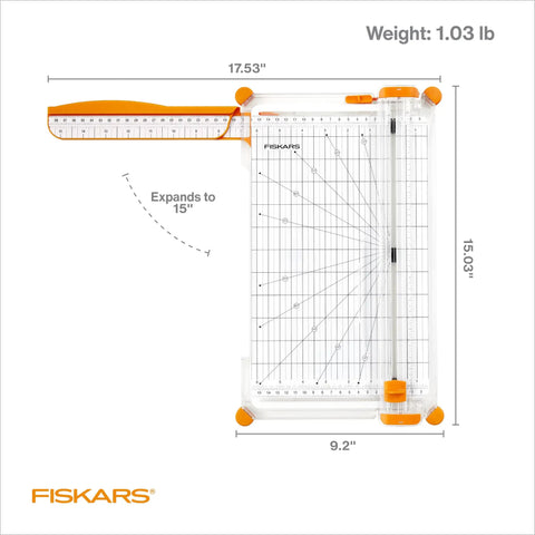 Precision Paper Trimmer With SureCut Wire Cut Line And TripleTrack System For Straight Consistent Cuts Every Time Easy Blade Switching arm extends to 15 inches