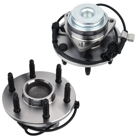 2WD Front Wheel Bearing And Hub Assembly Set Of 2 Fits 2000-2008 Chevy Tahoe Suburban Avalanche Express 1500 2500 Cadillac Escalade GMC Yukon XL Savana With 6 Lug And ABS