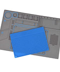 Removable Heat Resistant Silicone Soldering Mat With Magnetic Parts Tray, Hardware Grid And Electronic Project Organizers