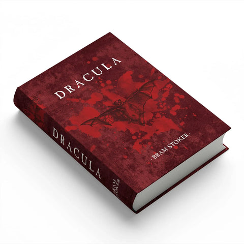 Gothic Faux Book Safe With Hidden Compartment And Combo Lock, red Dracula cover, looks like a real book, closed view