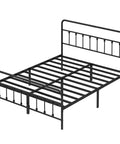 Zero Creak Full Size Metal Bed Frame With Heavy Duty Steel Construction Headboard And Footboard Ready black frame with slats