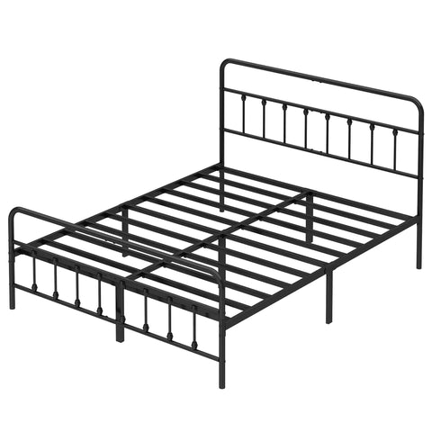 Zero Creak Full Size Metal Bed Frame With Heavy Duty Steel Construction Headboard And Footboard Ready black frame with slats