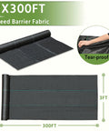 Heavy Duty Weed Barrier Fabric For Gardens And Driveways 3 By 300 Feet Landscape Fabric 3.2 Oz Opaque Polypropylene.
