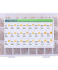 Image of 1200Pcs 24 Value Multilayer Ceramic Capacitor Kit with Storage Box showing organized capacitors from 10pF to 10uF