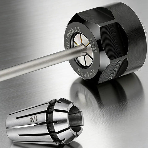 ER11 Spring Collet Set 1/4 Inch CNC Lathe Milling Tool Chucks With Clamping Nut, Precision 65Mn Steel For Engraving And Machining, Dual Collets Pack Bundle.