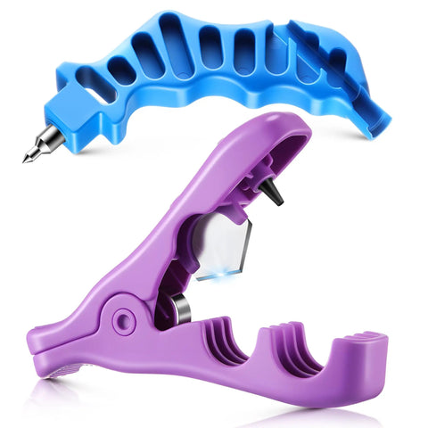 Purple and blue Two In One Drip Irrigation Hole Punch And Tubing Cutter For One Quarter Inch Fittings Ultra Handy Garden Repair Tool