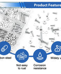495 Pcs SAE And Metric Nuts And Bolts Kit With 26 Sizes M3 M4 M5 To 10 To 24 Pan Head Fasteners in plastic box