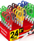 24 Pack Bulk 8 Inch All Purpose Heavy Duty Scissors Workhorse For Office School And Home With Stainless Steel Blades And Soft Grip Handles