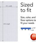 Diagram showing Deluxe Clear Vinyl Floor Runner For Deep Pile Carpets, Non Slip And Stain Resistant, Waterproof Protector, 27x25 ft