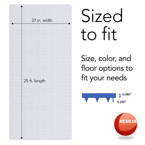Diagram showing Deluxe Clear Vinyl Floor Runner For Deep Pile Carpets, Non Slip And Stain Resistant, Waterproof Protector, 27x25 ft