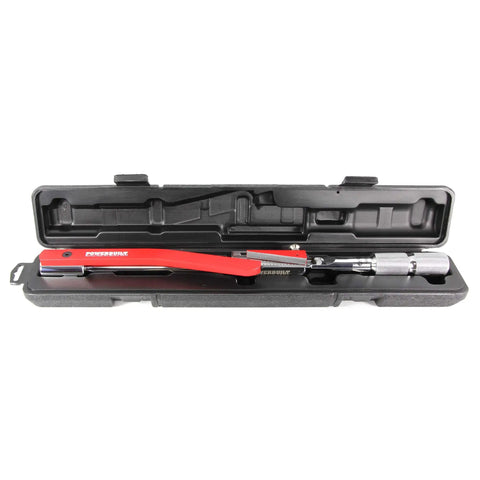 Beefy Half Inch Drive Deflecting Beam Torque Wrench With Audible Click Accurate 20 To 220 Ft Lbs in protective case