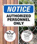 Rugged Aluminum Authorized Personnel Only Sign For Indoor And Outdoor Use, Weatherproof And Rust Free, Clear, Boss Level Security Notice, Professional Grade, Long Lasting, High Visibility on fence and wall