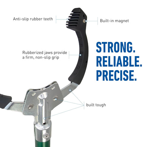 36 inch reacher grabber tool with ergonomic grip and built-in magnet for easy trash pickup and mobility aid.