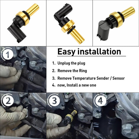 Straight Up Temperature Sender Sensor For Engine Coolant Temps On Chevy Malibu Sonic Cruze Trax Spark Trailblazer installation steps