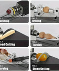 Compact Mini Lathe Machine For Metal Turning And Woodworking in action: polishing, drilling, wood cutting, turning, carving and stone cutting.