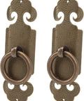 Vintage Brass Cabinet Pulls For Drawers And Doors, Double Open Vertical Retro Handle With Fish Pattern, Durable Shoe Cabinet Wardrobe Drawer Knob, Classic Hardware That Delivers A Solid Old School Look