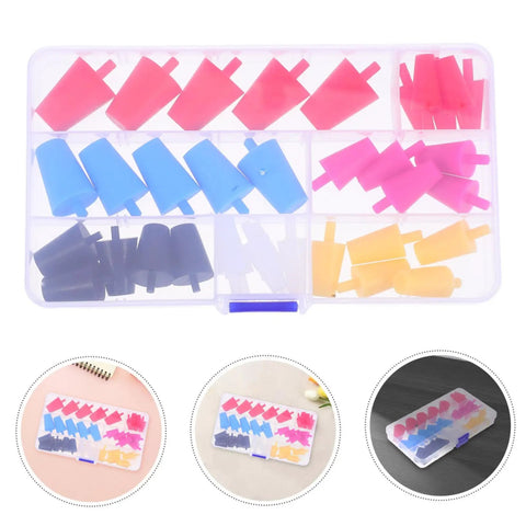 Versatile 35-Piece High-Temp Silicone Tapered Plug Set That Slips Into Holes Easy For Seal Paint Coating And Automotive Spray Jobs Without Dripping Mess Up With Flexible Heat Resistant Sealing Plugs in assorted colors, stored in case