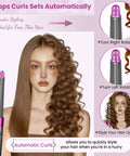 Model using Conical Long Hair Barrel Attachment For Dyson Airwrap HS01 HS05 HS08, Automatic Curling Tool for tight curls and waves.