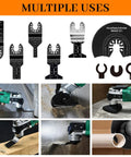 Heavy Duty 50 Pack Oscillating Tool Blades Set, Universal Titanium Multitool Blades for cutting metal, nails, wood, plastic, quick change fit