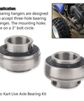 1 Inch Live Axle Bearing Kit Fits Azusa Axles And Common Kart Builds Including Mini Bikes Trikes And Off Road ATVs Three Hole Flangettes
