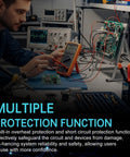 Technician testing circuit with oscilloscope and Compact MP1584EN DC-DC Buck Converter Module Adjustable Power Supply