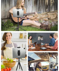 Tablet And Phone Tripod Mount Adapter With 1/4 Inch Thread And 17mm Ball Head, fits various settings like outdoors, kitchen, car.