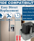 Refrigerator Start Device And Run Capacitor Kit W10189190 TSD2 And W10662129 for Whirlpool Kenmore Electrolux models shown with compatibility icons